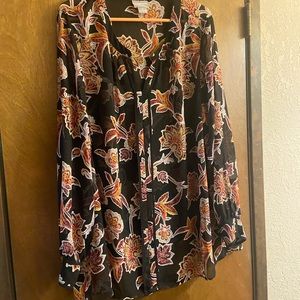 Sheer fall print Liz Claiborne blouse